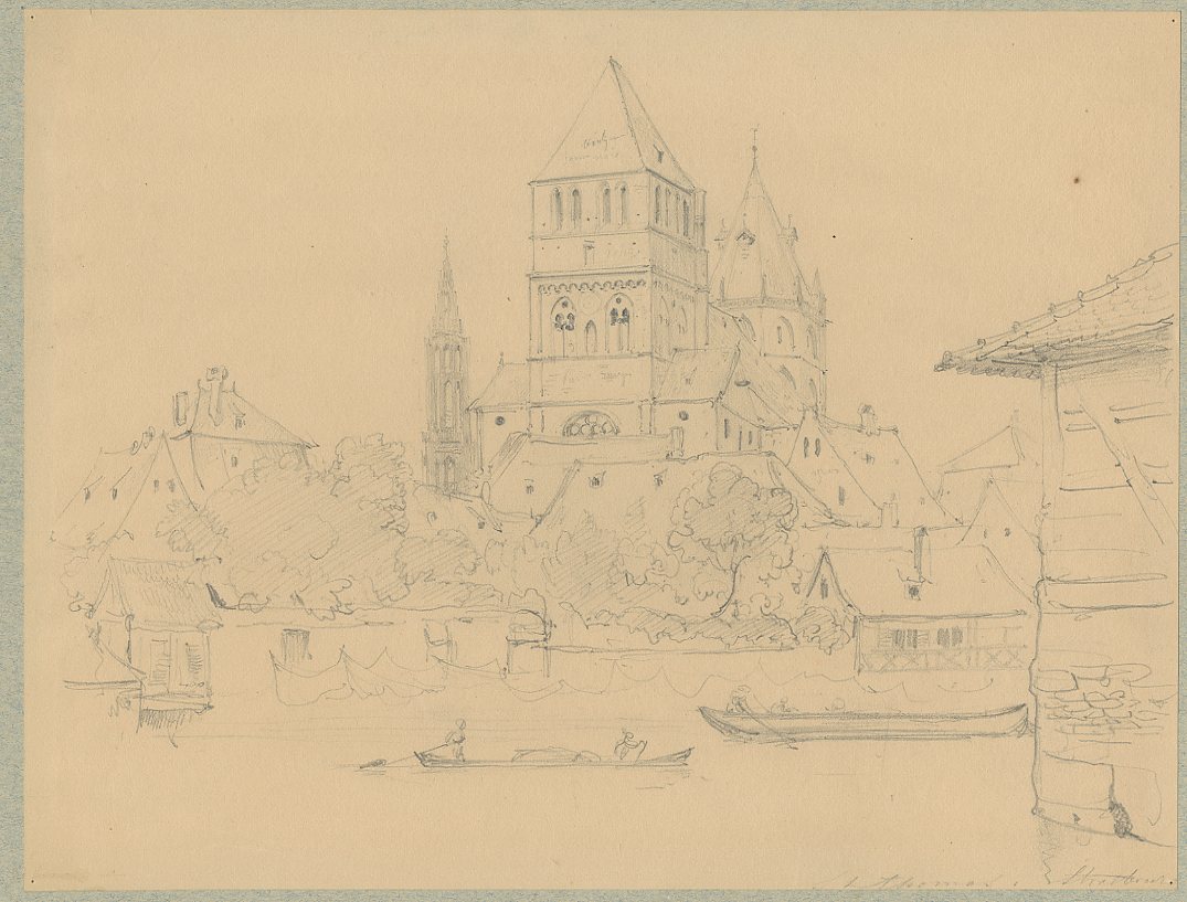 VUE DE STRASBOURG : SAINT THOMAS VU DEPUIS LE QUARTIER DES MOULINS_0